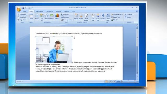 Microsoft® Word 2007: How to change inline picture to floating picture in Windows® 7 смотреть онлайн