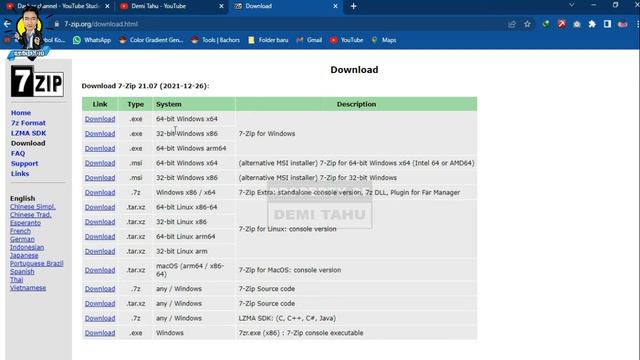 Tutorial !!! Cara Install Aplikasi 7-zip - Demi Tahu IT - ini cara download yang benar aman смотреть онлайн