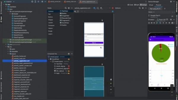 CREATING a  GUI using XML in android studio.