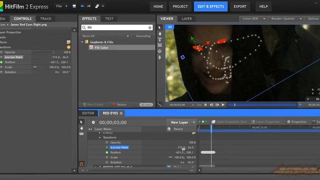 Hitfilm 2 Tutorial: Redify Your Eyes! смотреть онлайн