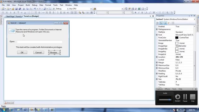 How to create RUN MENU in window form in c#.avi смотреть онлайн