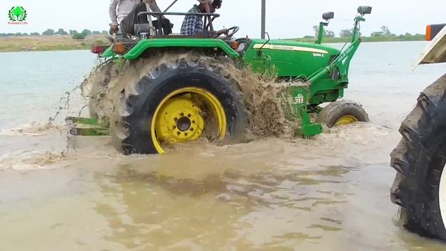 Washing My 4x4 Tractors in Pond with Fun 4wd Mahindra Arjun NOVO 605 New Holland3630 John Deere 505 смотреть онлайн