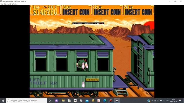 Sunset riders. Acrade version. Emulator Retro Arch. смотреть онлайн