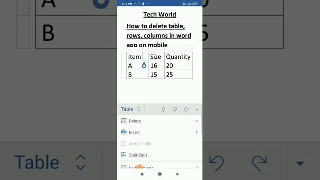 how to delete table, rows, columns in word app on mobile смотреть онлайн