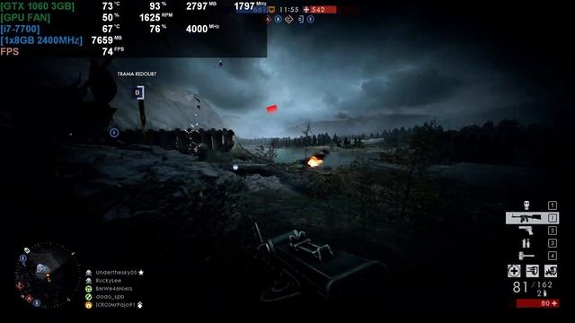 Battlefield 1: Multiplayer - i7 7700 - Gainward GTX 1060 3GB - 8GB RAM - 1080p - Gameplay смотреть онлайн