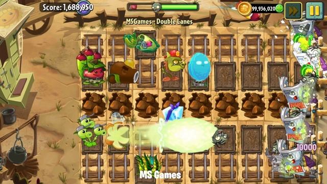 Plants Vs Zombies 2 14 Plants in Double Lanes смотреть онлайн