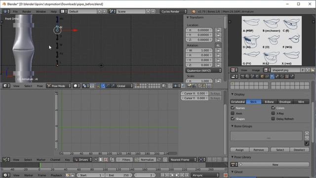 Blender + Rhubarb Lipsync - Shapekeys