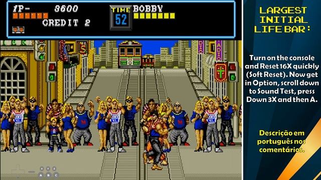 Street Smart / Cheat: Increase Initial Life Bar (Mega Drive - Sega Genesis) смотреть онлайн