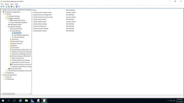 How to change group policy to configure auditing Microsoft server смотреть онлайн