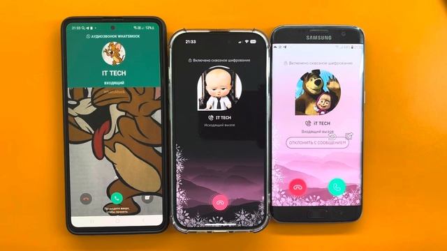 Incoming Call vs WhatsApp vs TeleGuard IPhone 14 Pro/Samsung Galaxy A51/S7 смотреть онлайн