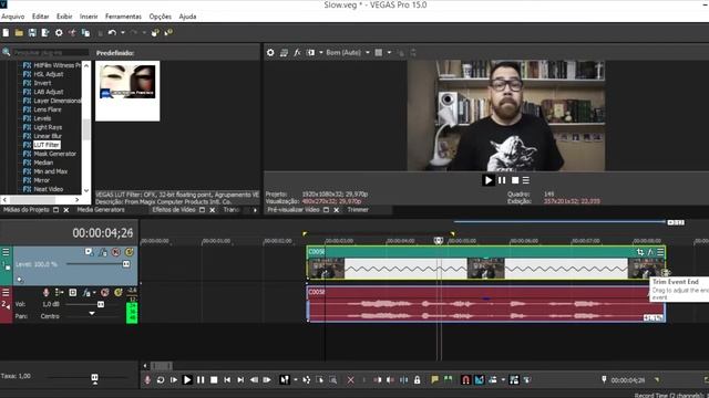 TUTORIAL - Como fazer Slow Motion/Câmera Lenta | Sony Vegas Pro 15 [PT-BR] смотреть онлайн