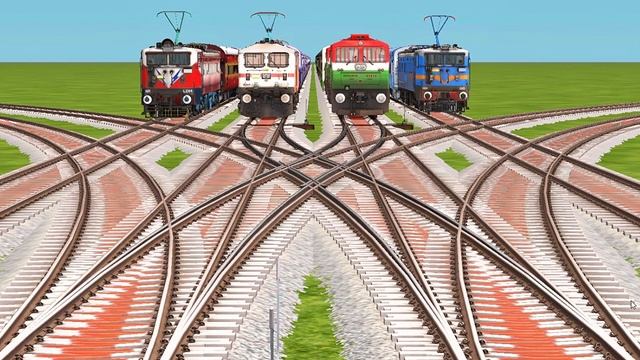 8️⃣ TRAINS CROSSING ON 🛂 CURVED BRANCHED RAILROAD TRACKS/trainz simulator android 2024 смотреть онлайн