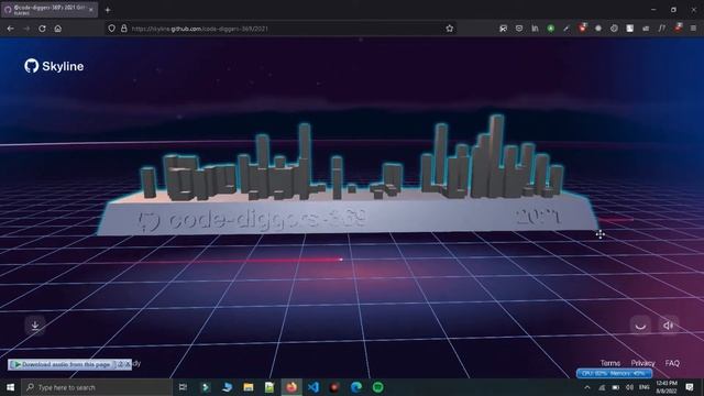 My GitHub Skyline 2022 | My GitHub story in 3D | View a 3D Model of your GitHub Contribution graph. смотреть онлайн