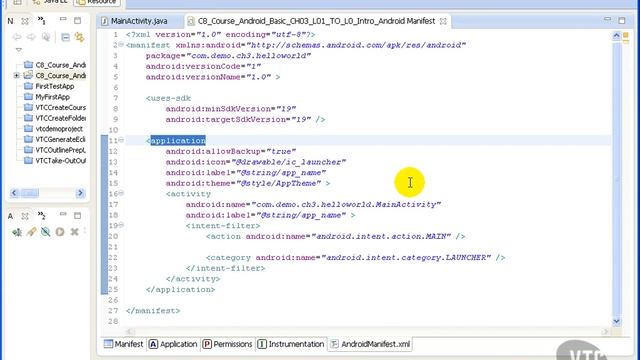 04 Hello World AndroidManifest xml смотреть онлайн