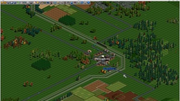 OpenTTD with 32bpp Graphics and Extra Zoom on Ubuntu Linux 10.04