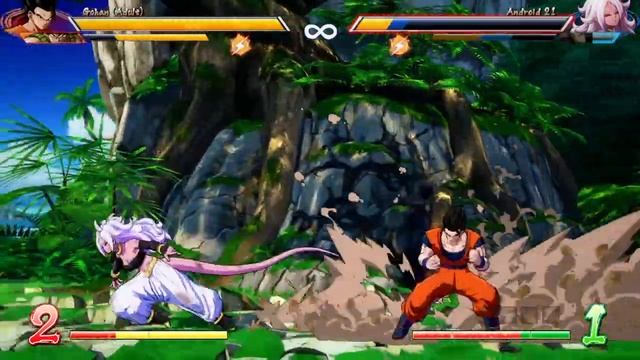 DRAGON BALL FighterZ Bardock,Gohan Adult VS Android 21,Android 17 2 VS 2 Fight смотреть онлайн