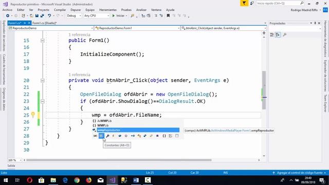Reproductor primitivo en C# - parte3 - Botón Abrir смотреть онлайн