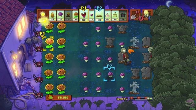 Plants vs Zombies NIGHT 5-8 [Adventure Mode] Co-Op on Xbox One #5 смотреть онлайн