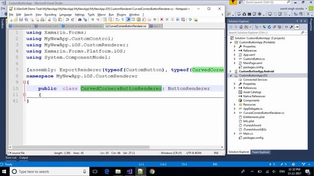 Xamarin.Forms Custom Rendered Button смотреть онлайн