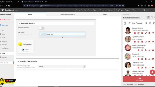 Appsheet : Multi Access, Permission Share dan Buka Aplikasi di Pengguna Berbeda | App Mobile No Cod смотреть онлайн