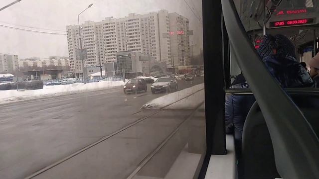 Поездка на трамвае Витязь-М 31182 по маршруту 1 от Москворецкого рынка до Чертанова Южного (часть 1 смотреть онлайн