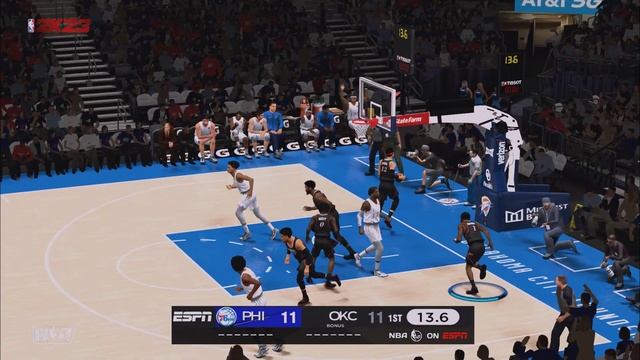NBA 2k14 Modded to NBA 2k23 updated roster - 76ers VS OKC 1st Half Chet Holmgren debut VS Embiid! смотреть онлайн
