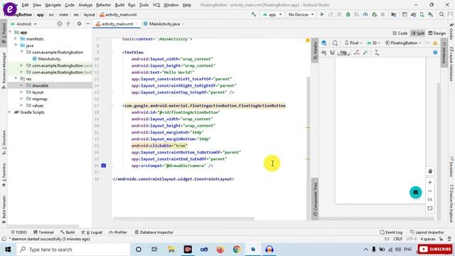 How to create floating action button in android studio | Implement Floating Action Button | Hindi смотреть онлайн