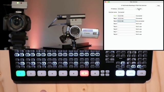 Tally Lights Switcher for Blackmagic ATEM mini EXTREME ISO Demonstration смотреть онлайн