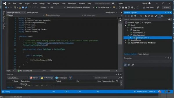 Xamarin Forms First App | Visual Studio 2019 | Android UWP