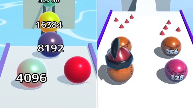 Ball Run Infinity vs Merge Ball 2048 gameplay walktrough android iOS смотреть онлайн
