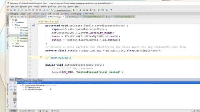 Android Studio - TODO Statements смотреть онлайн