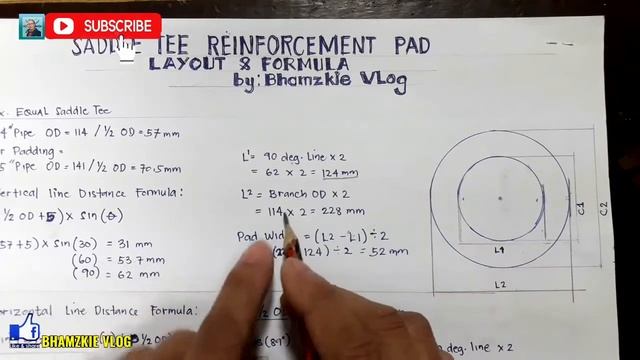 SADDLE TEE REINFORCEMENT PAD CALCULATION AND FORMULA (Part 1) смотреть онлайн