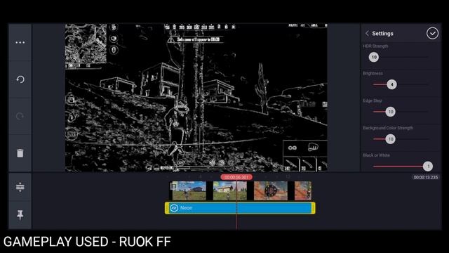 FREE FIRE NEON OUTLINE EDITING KINEMASTER || (GAME PLAY USE @RUOK1 ) || FREE FIRE VIDEO EDITING смотреть онлайн