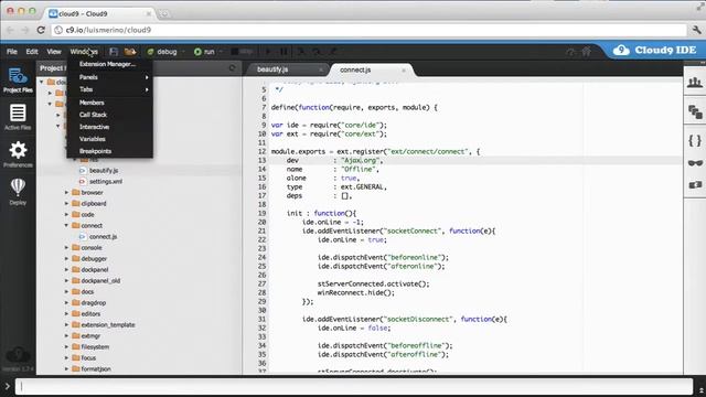 Cloud9 IDE: Revealing Active Tab in File Tree смотреть онлайн