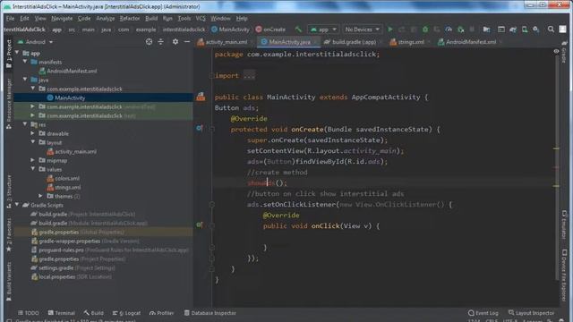 Android Studio | on button click show interstitial ads | implement interstitial ads смотреть онлайн
