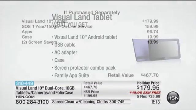 Visual Land 10in Prestige Android Tablet Bundle смотреть онлайн