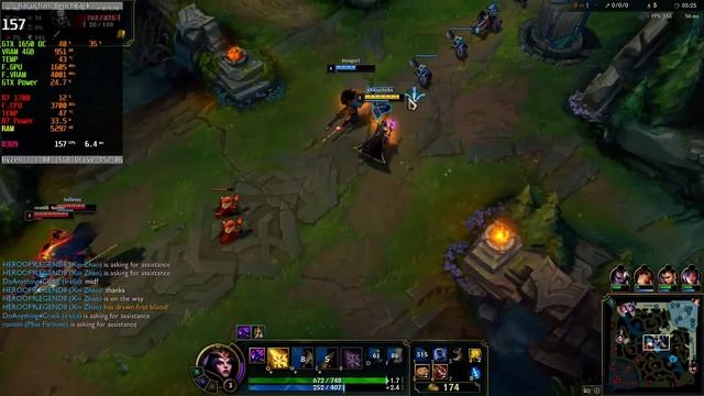 League of Legends - GTX 1650 4GB - Ryzen 7 1700 - 1080p - benchmark смотреть онлайн
