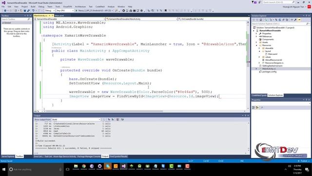 Xamarin Android Tutorial - Wave Drawable смотреть онлайн