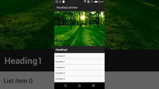 Parallax ListView Sticky Header View - Demo смотреть онлайн