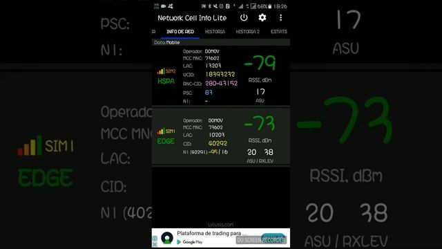 Ver niveles de señal con network cell info смотреть онлайн