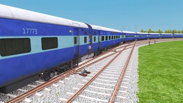 TEN INDIAN TRAIN'S💥CROSSING AT BUMPY RAILROAD TRACKS// Railroad crossing game,Train simulator,Train смотреть онлайн