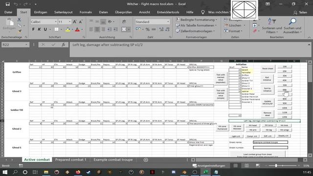 How to use the Witcher TRPG Excel combat management tool for GMs смотреть онлайн