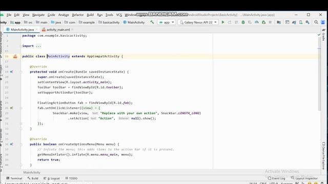 how to set basicActivity in android studio?basic activity in android studio? смотреть онлайн