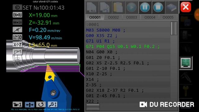 tutorial CNC Simulator G71 (roughing) смотреть онлайн
