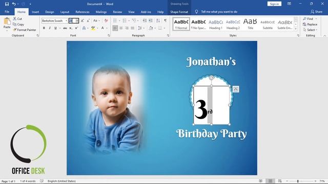 How to Make Birthday Card in MS Office Word | Invitation Card Design in MS Word | MS Word Tutorial смотреть онлайн