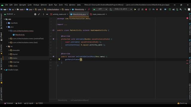 How to Create a Simple Menu ANDROID STUDIO смотреть онлайн