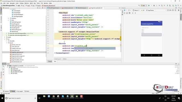 Android Studio Tutorial - Instagram Filters part 6 Add Text смотреть онлайн