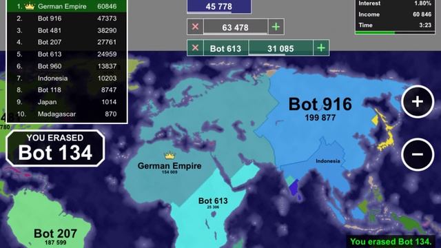 Playing as the German Empire in Territorial.io смотреть онлайн