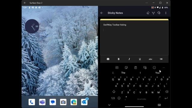 How to hide the toolbar on Microsoft Swiftkey on Surface Duo.mp4 смотреть онлайн