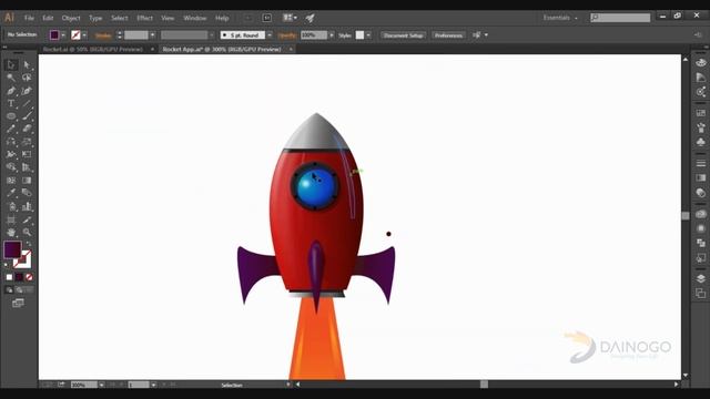 Illustrator Tutorial | How to design 3D rocket app icon смотреть онлайн